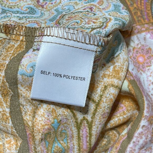 Rose & Olive Button Front Blouse Top Patchwork Size XL Long Sleeve Collar - Picture 7 of 8